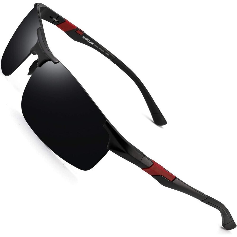 Mens Gray Lens Al-Mg Metal Frame Polarized Fishing Cycling Golf Goggles